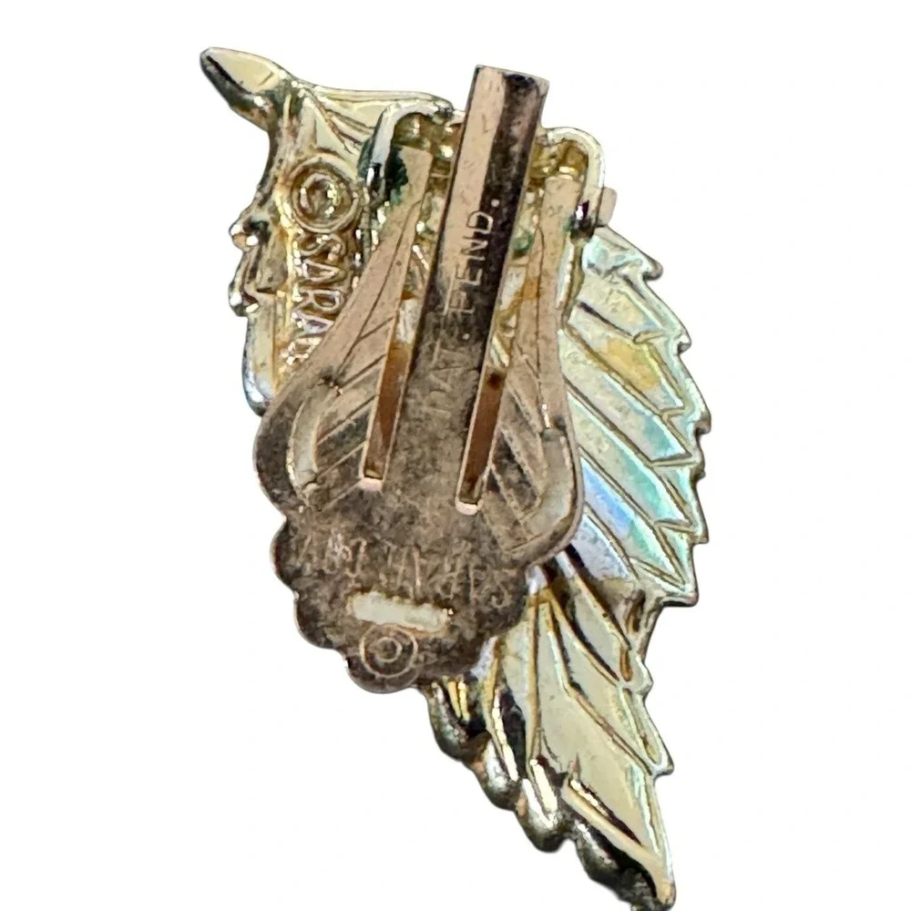 Sarah Coventry Pin & Clip Earrings 1961‎ Rhinestone Fashion Leaf Collection